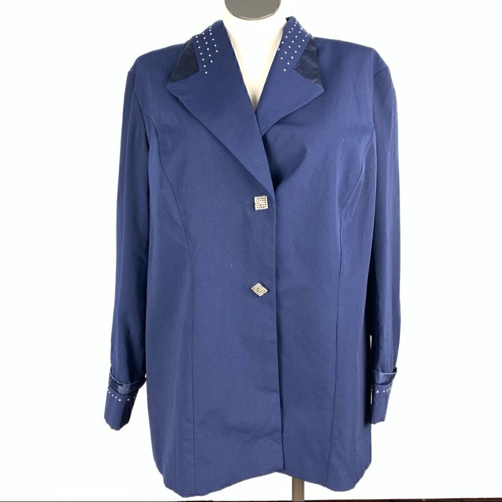 Giorgio fiorlini plus collection Womens blazer size 22W navy blue sequins formal